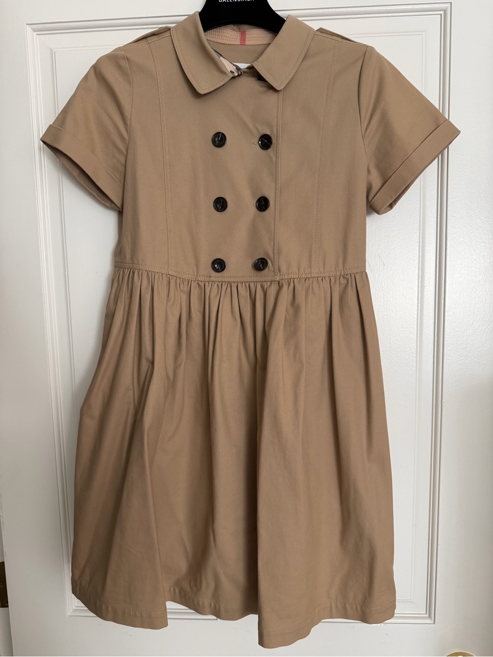 Burberry Tan Double-Breasted Short Sleeve Dress